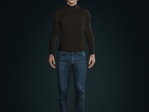 Timothee-Chalamet low-poly 3D 모델