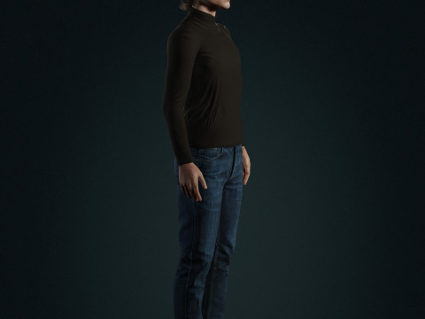 Timothee-Chalamet low-poly 3D 모델
