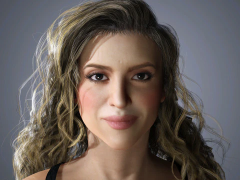 Shakira Character Low-poly 3D Model