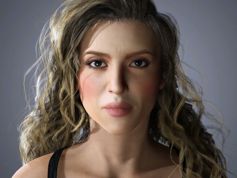 Shakira Character Low-poly 3D Model