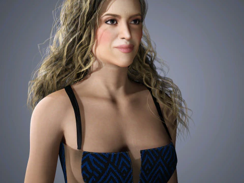Shakira Character Low-poly 3D Model