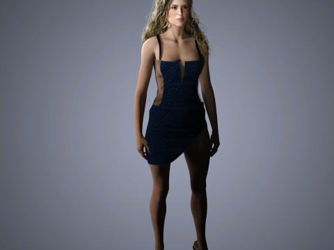 Shakira Character Low-poly 3D Modell