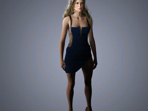 Shakira Character Low-poly 3D Model