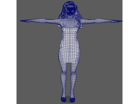 Shakira Character Low-poly 3D Model