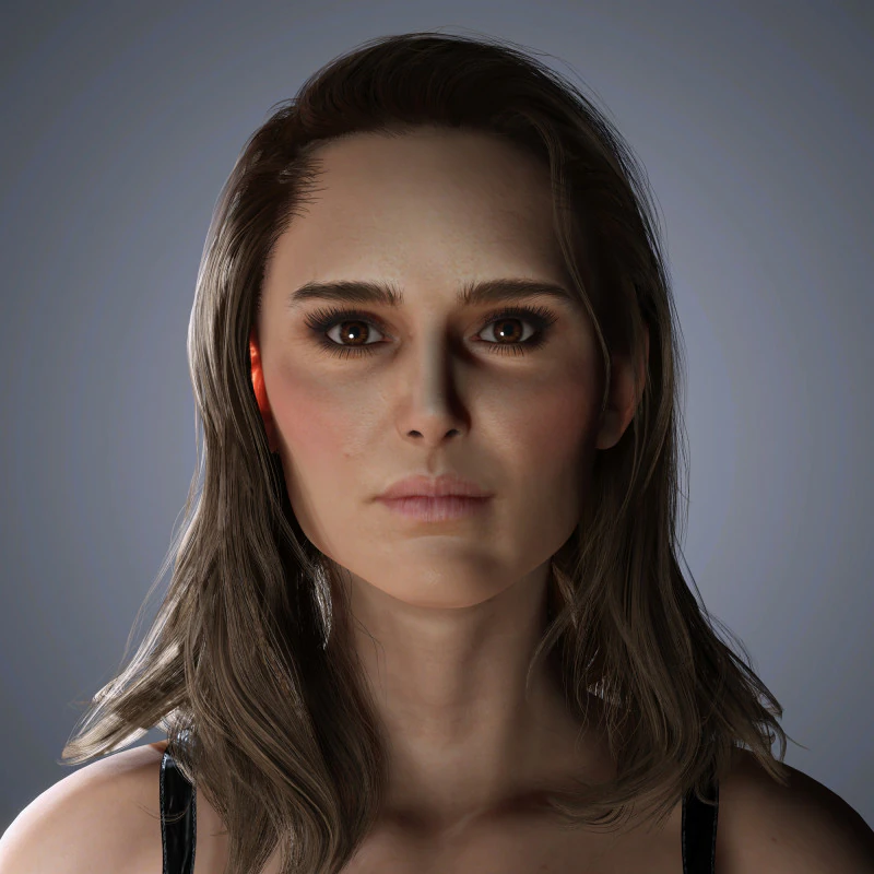 Natalie Portman Character Low-poly 3D Model .c4d .max .obj .3ds .fbx .stl .blend 