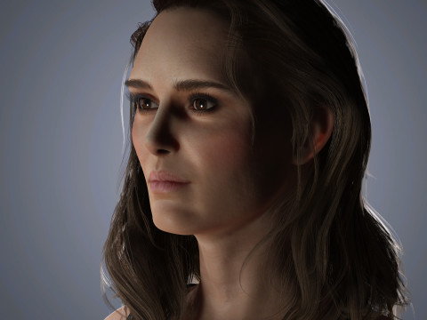 Natalie Portman Character Low-poly Modèle 3D