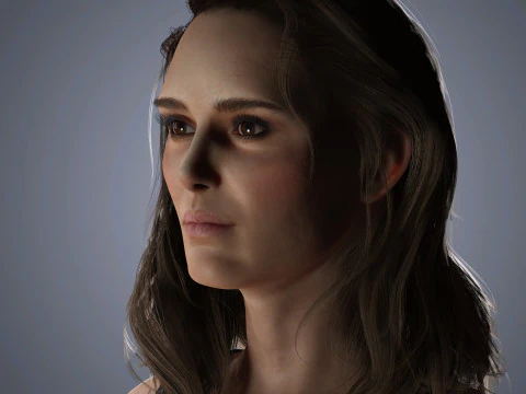 Natalie Portman Character Low-poly 3D Model