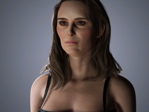 Natalie Portman Character Low-poly Modèle 3D