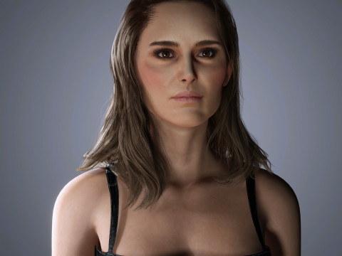 Natalie Portman Character Low-poly Modèle 3D
