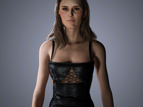 Natalie Portman Character Low-poly Modèle 3D