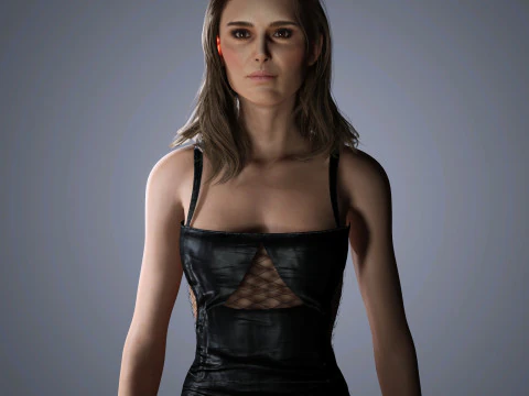Natalie Portman Character Low-poly 3D Model