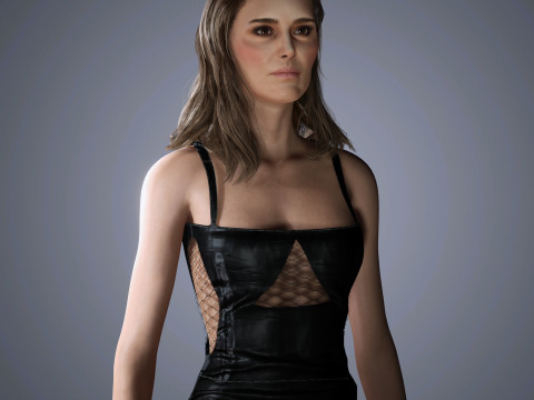 Natalie Portman Character Low-poly Modèle 3D