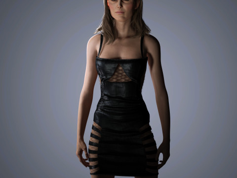 Natalie Portman Character Low-poly Modèle 3D