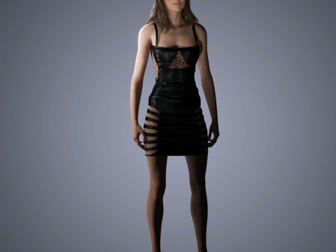 Natalie Portman Character Low-poly Modèle 3D