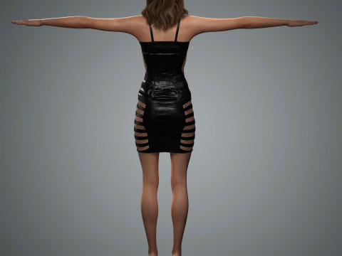Natalie Portman Character Low-poly Modèle 3D