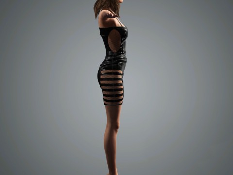Natalie Portman Character Low-poly Modèle 3D