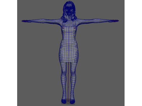 Natalie Portman Character Low-poly Modèle 3D