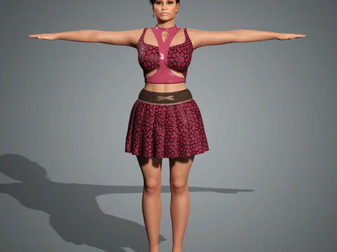 Nicki Minaj Character Low-poly 3D Model