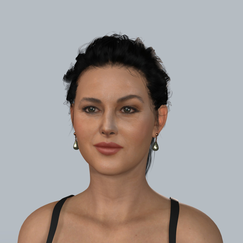 Monica Bellucci Low-poly Model 3D .c4d .max .obj .3ds .fbx .stl .blend 