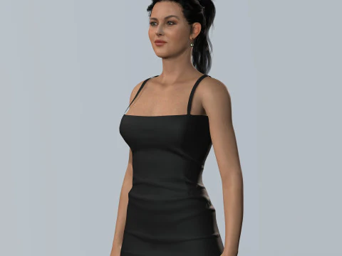 Monica Bellucci Low-poly 3D Model