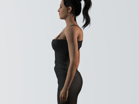 Monica Bellucci Low-poly Model 3D