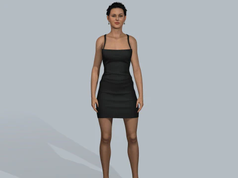 Monica Bellucci Low-poly 3D Model