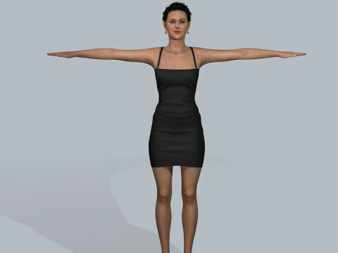 Monica Bellucci Low-poly 3D Model