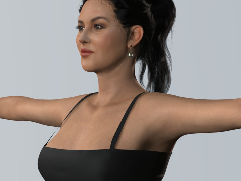 Monica Bellucci Low-poly Model 3D
