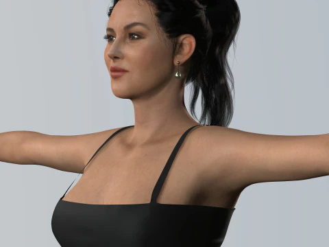Monica Bellucci Low-poly 3D Model