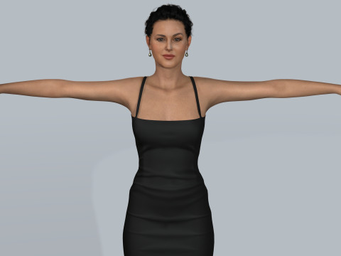 Monica Bellucci Low-poly Model 3D