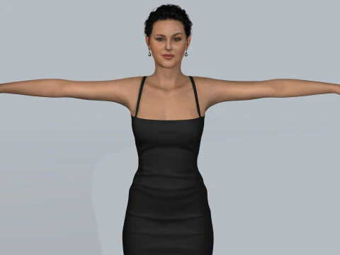 Monica Bellucci Low-poly 3D Model