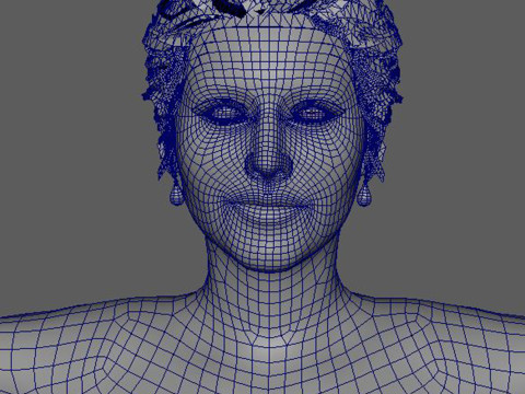 Monica Bellucci Low-poly Model 3D