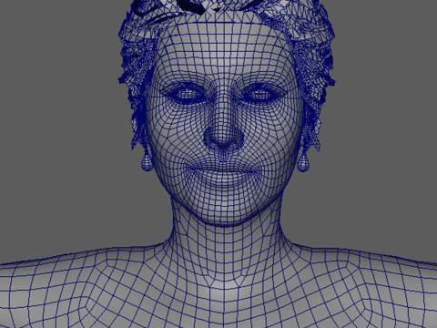Monica Bellucci Low-poly 3D Model