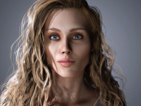 Miley Cyrus Character Low Poly 3D Model