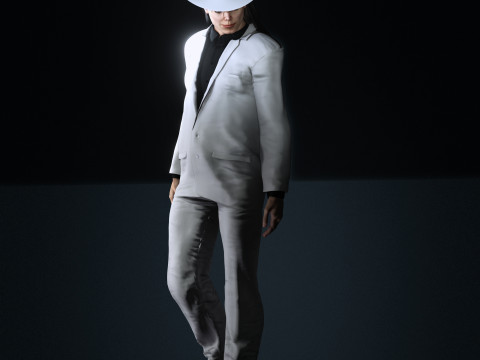 Michael Jackson Low-poly Modello 3D