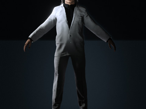 Michael Jackson Low-poly Modello 3D