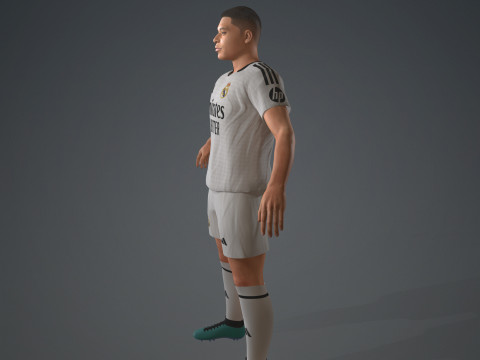 Kylian Mbappe Real Madrid Kit Low-poly 3D Model