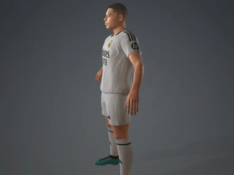 Kylian Mbappe Real Madrid Kit Low-poly 3D Model