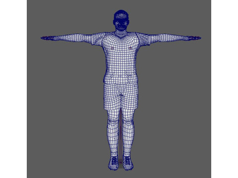 Kylian Mbappe Real Madrid Kit Low-poly 3D Model