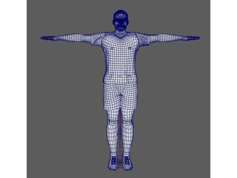 Kylian Mbappe Real Madrid Kit Low-poly 3D Model