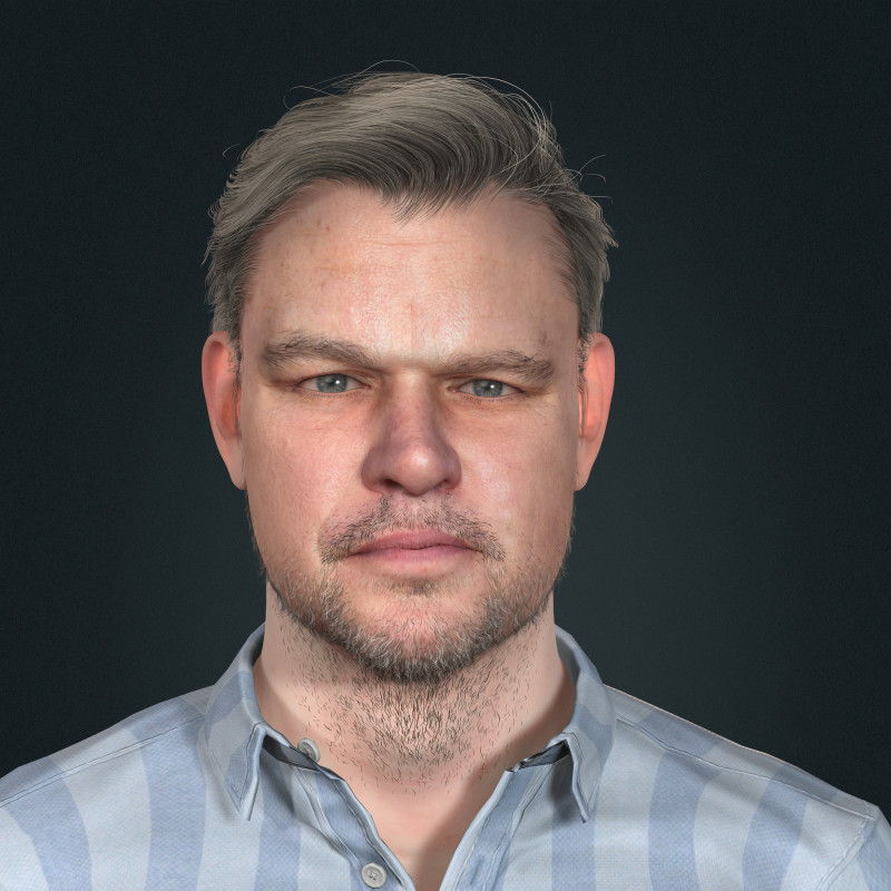 Matt Damon low-poly 3Dモデル .c4d .max .obj .3ds .fbx .stl .blend