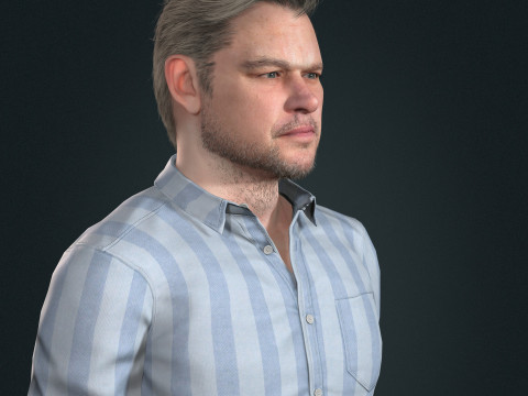 Matt Damon low-poly 3Dモデル
