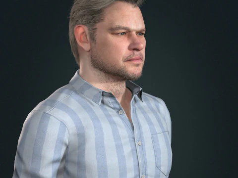 Matt Damon low-poly 3D Model