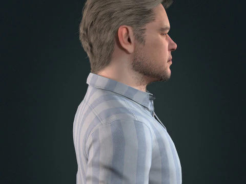 Matt Damon low-poly 3D Model