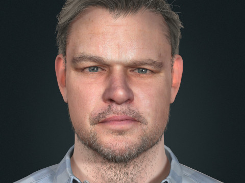 Matt Damon low-poly 3Dモデル