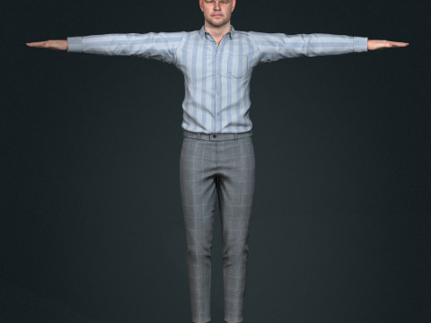 Matt Damon low-poly 3Dモデル