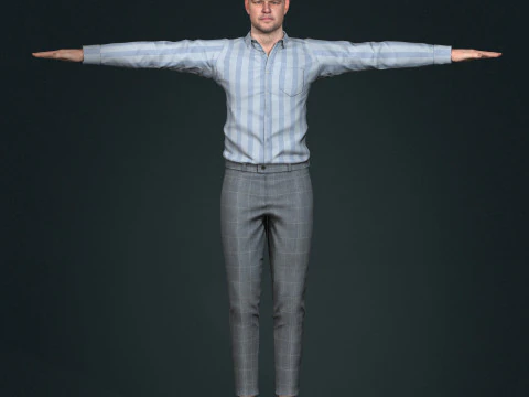 Matt Damon low-poly 3D Model