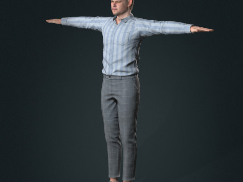 Matt Damon low-poly 3Dモデル