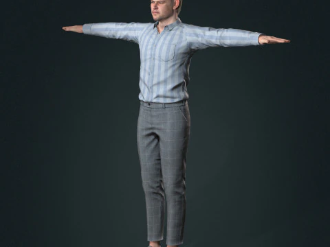 Matt Damon low-poly 3D Model