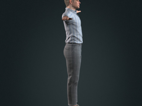 Matt Damon low-poly 3Dモデル